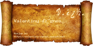 Valentiny Ágnes névjegykártya