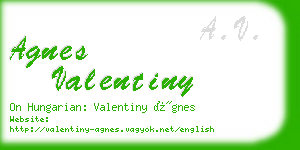 agnes valentiny business card